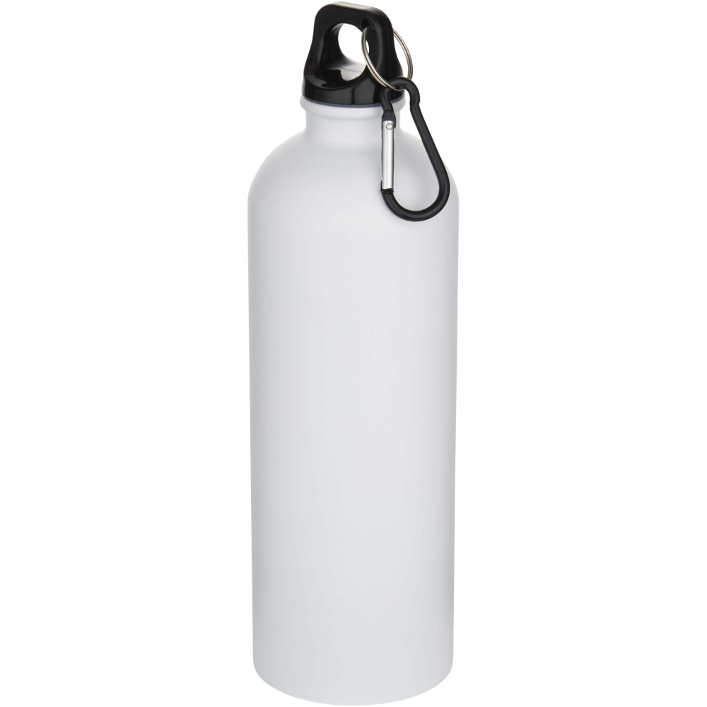 Logotrade promotional product image of: Oregon 750 ml matte RCS recycled single wall stainless steel water bottle with carabiner
